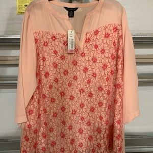 Mid sleeve pink flower top